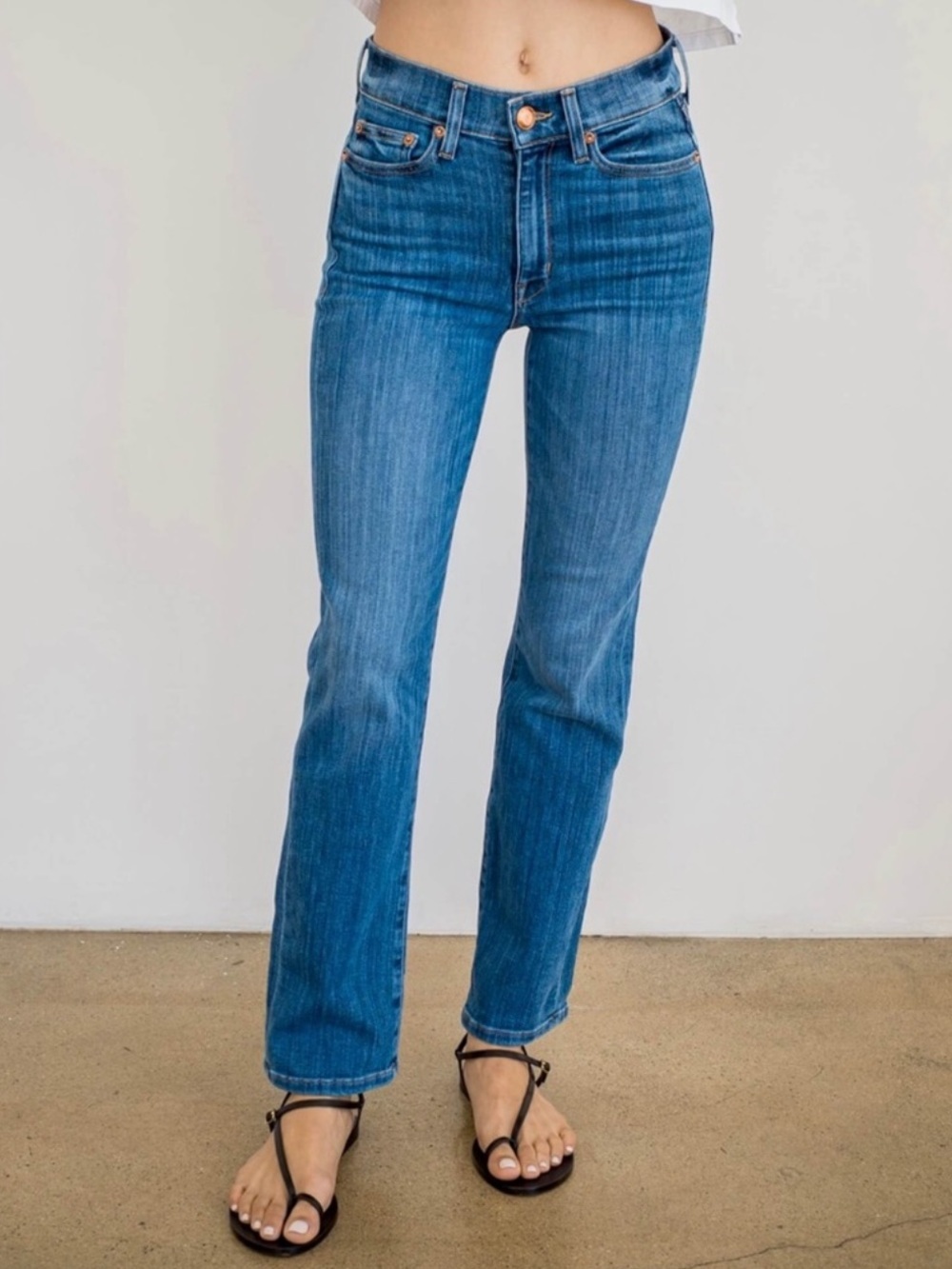 AYR The Pop jeans 28 Short Crop straight leg blue